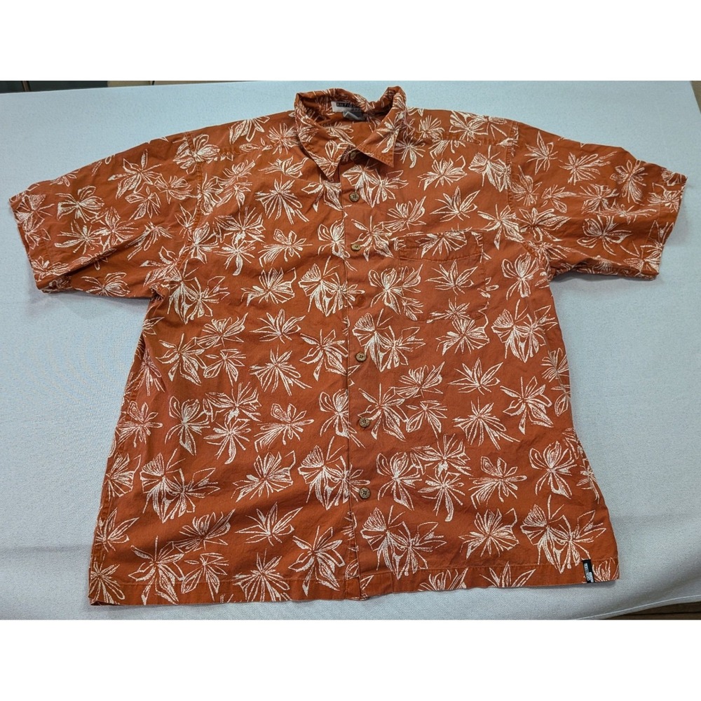 Antigua Sport Button Down Shirt Mens Large Orange Bartles Jaymes Floral